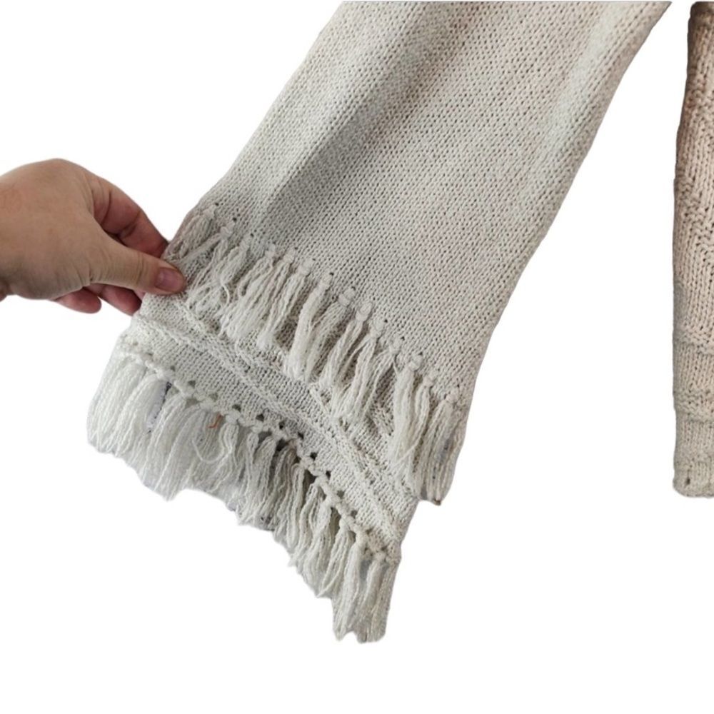 NWOT RARE Revolve John + Jenn Cream Turtleneck Fringe Sleeve Sweater Size M - Picture 4 of 15